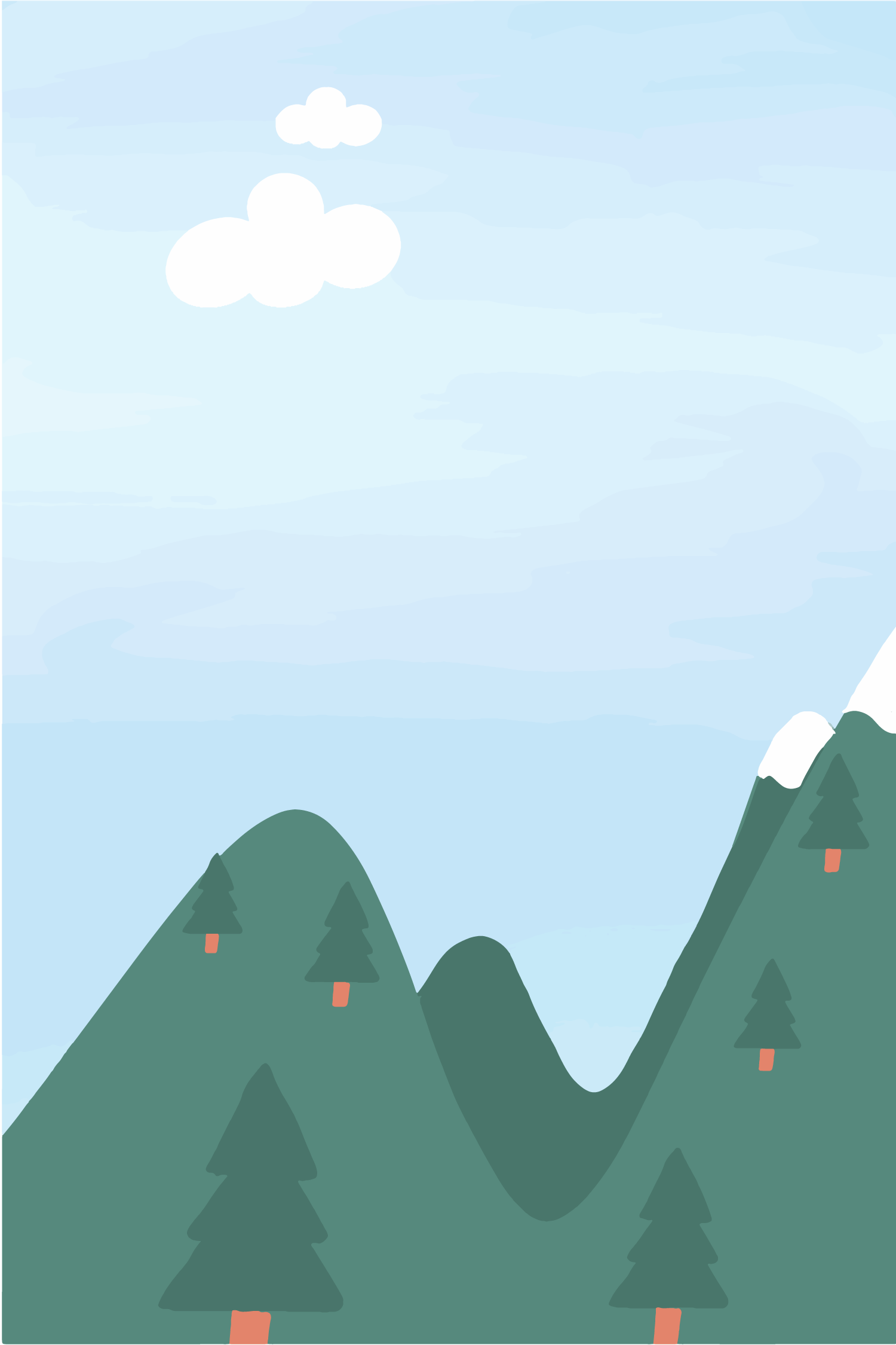 Imperfect mountain tops agains the sky symbolizing beautiful personal growth